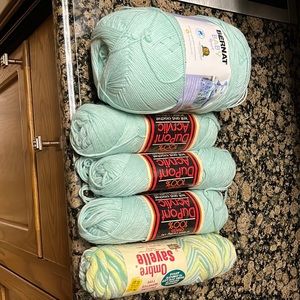 Mint green and green ombré yarn